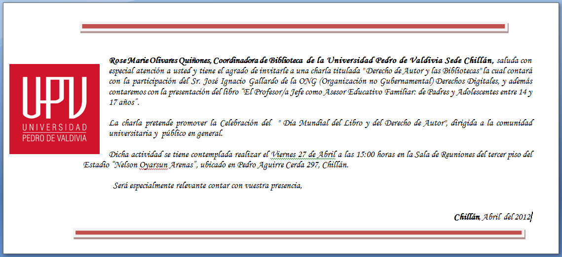 ONG Derechos Digitales en Chillán: charla sobre Derecho de Autor y Bibliotecas