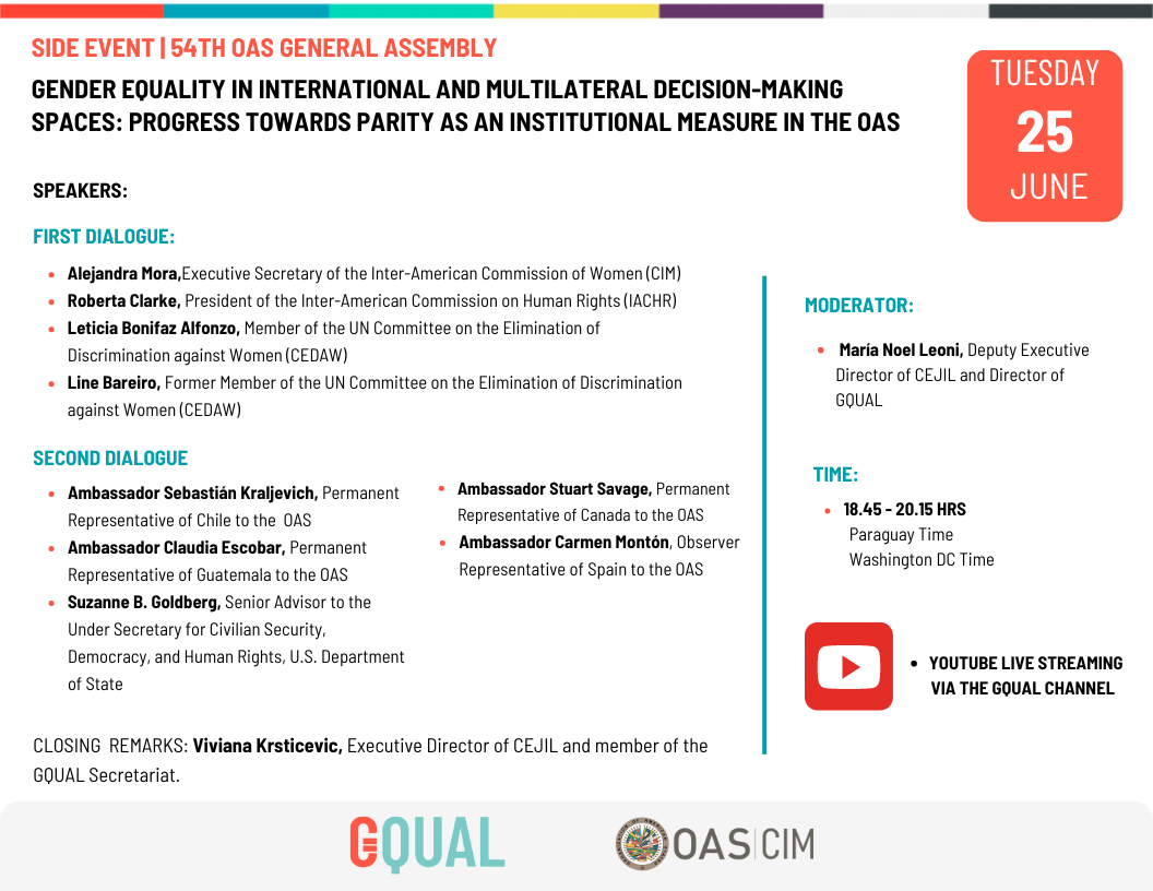 Derechos Digitales asistió al evento «Igualdad de Género en los Espacios Internacionales y Multilaterales de Toma de Decisión: Avances hacia la Paridad como Medida Institucional en la OEA»