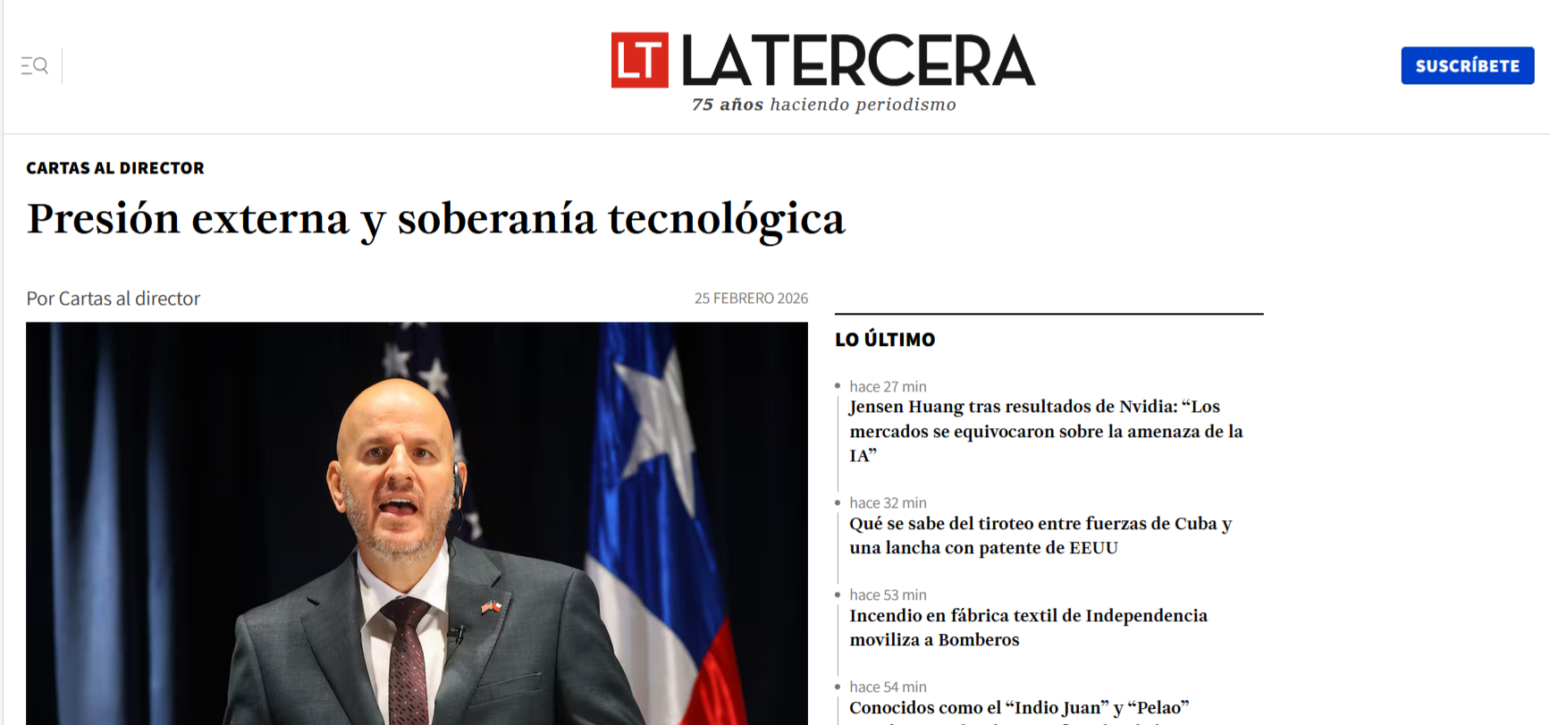 Cable submarino Chile-China: Derechos Digitales en La Tercera