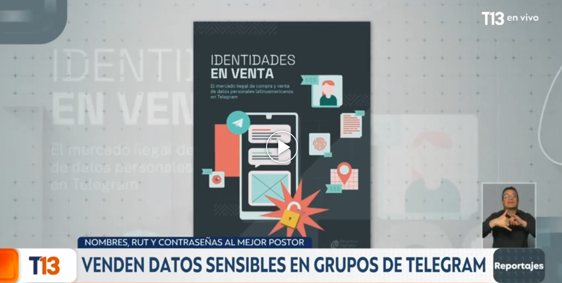 Mercado ilegal de datos personales en Telegram: Derechos Digitales en T13